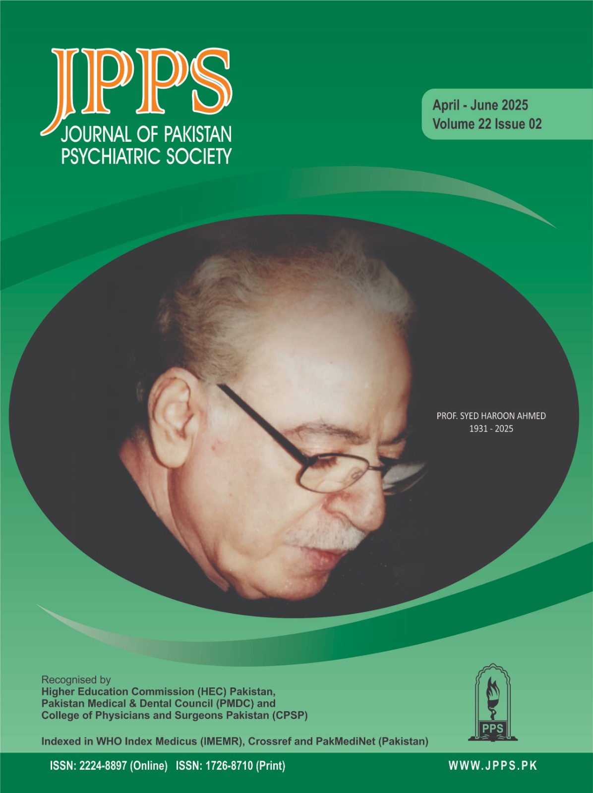 Journal of Pakistan Psychiatric Society Volume 22 Issue 02 (April- June 2025)
